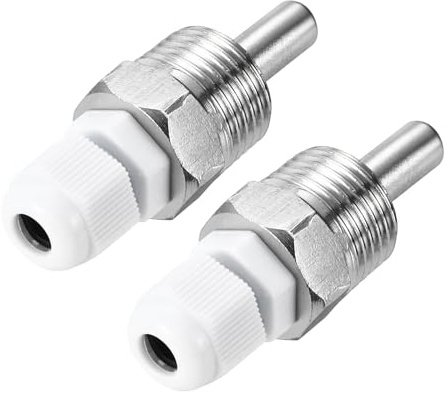 QUARKZMAN Lot 2Pcs Puits Thermométriques G1/2 8 Mm Diamètre Blanc | en Acier Inoxydable 201, Sans Soudure, avec Presse-Étoupe, Longueur 30 Mm, pour Fermenteur Bière