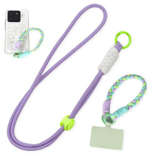 2 Peizas Cuerda Para Movil Universales, Cadena con Hebilla Cuerda para Movil, Colgante Movil, Colgante Movil Cuello con Lengüetas de Sujeción, Compatible con Casi Todos Los Modelos de Teléfono (C)