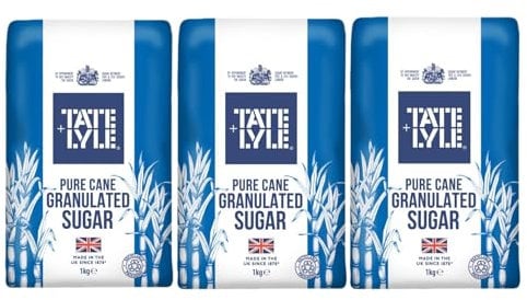 Ttate & Llyle Granulated Sugar 1kg (Pack of 3) | Pure Cane Sugar for Baking, Cooking & Beverages | Perfect for Everyday Use