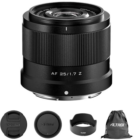 VILTROX AF 25mm F1.7 Objectif pour Monture Nikon Z, Objectif Principal APS-C à Grande Ouverture f/1.7 Compatible avec Les appareils Photo Nikon à Monture Z Z5 Z50 Z6 Z6II Z7 Z7II ZFC Z30 Z9 Z8 ZF