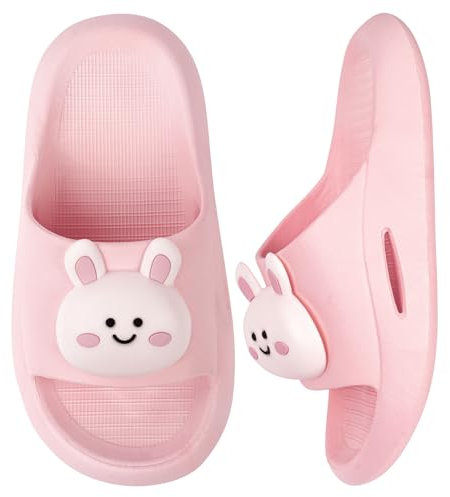 Alaoo Ciabatte da Spiaggia Bambini, Ciabatte da Spiaggia e Piscina, Ciabatte da spiaggia Bunny, Sandali da interno ed esterno, Antiscivolo e leggero,Adatto a ragazzi e ragazze(Rosa-26-27)