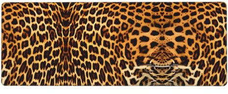 Tapis de souris imprimé rayures sur léopards 30 x 80 cm – Tapis de bureau de jeu, protection étendue, contrôle confortable pour la maison, le bureau