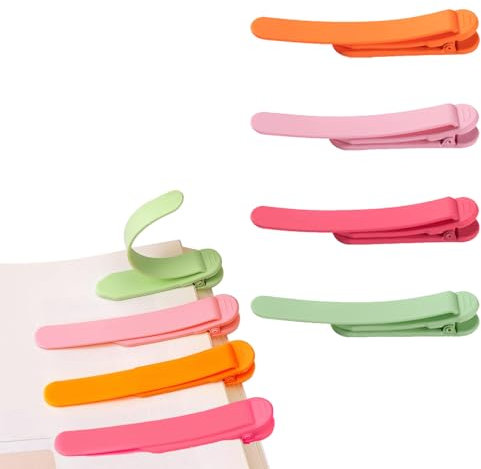 xolear 4 Stück Automatisches Lesezeichen, Niedlich Farbe Automatisches Lesezeichen aus Silikon Kinder, Personalisiert für Lesen Frauen Männer Kinder Buch Zubehör für Buch Liebhaber Leser