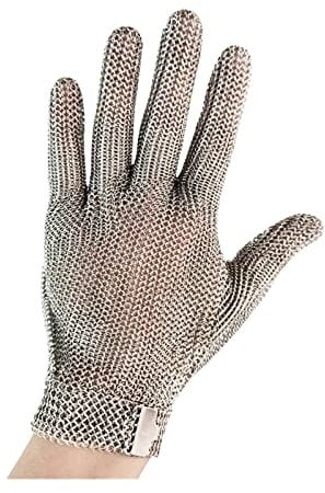 XINFULI Stainless Steel Ring Mesh Gloves Anti Cut Knife Resistant Chain Mail Steel Strap Kitchen Butcher Glove Apply To Wood Carving, Carpentry And Knife Working,Highest Level of Protection(Small)