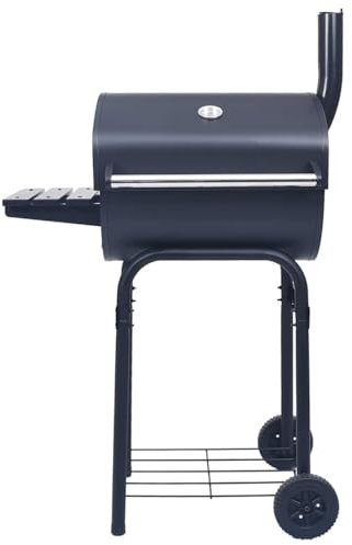 Holzkohlegrill Smoker mit Unterer Ablage - Pulverbeschichteter Stahl & Kunststoff - Ideal für Garten & Balkon - Langlebig & Einfach zu Reinigen