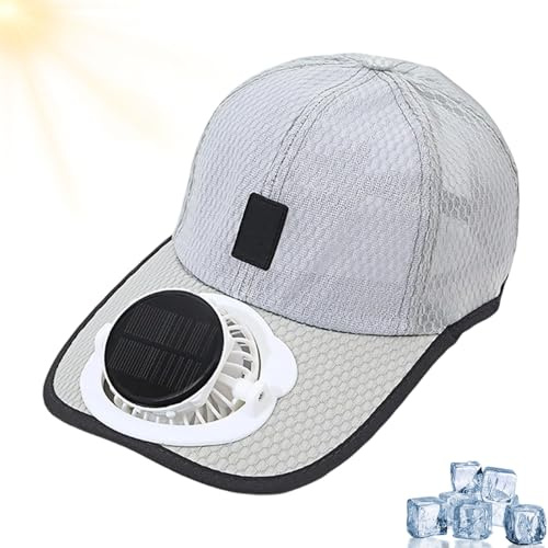 Cappello con Visiera Ricaricabile a energia Solare, Berretto da Baseball Leggero, Cappello con Ventola Alimentato Tramite USB
