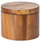 Salero de madera de acacia con tapa y cuchara, recipiente de azúcar hecho a mano con tapa giratoria, cuchara integrada para cocina, tarro de madera, hogar para el hogar, condimentos, cafetería, hotel