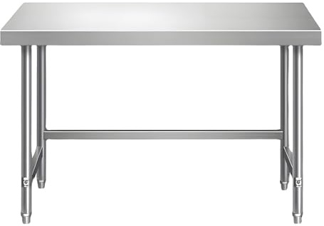 Küchentisch aus Edelstahl, kommerzielle Werkbank und Schneidestation für Restaurant, Zuhause, Hotel, robuster Metall-Arbeitstisch (120 x 40 x 80 cm)