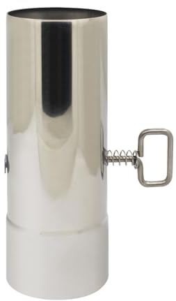 Tubo chimenea con tiro para tubos de salida de humos cocina estufa de leña tubo estufa pellet regulador de tiro válvula de mariposa compuerta regulación aire caldera de leña (H220mm OD60mm ID57mm)