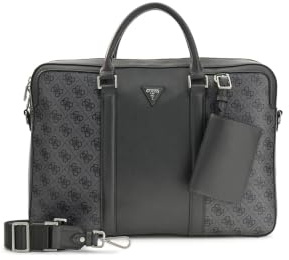Guess Hombre Maletín Milano Laptop Bag M Negro/Antracita