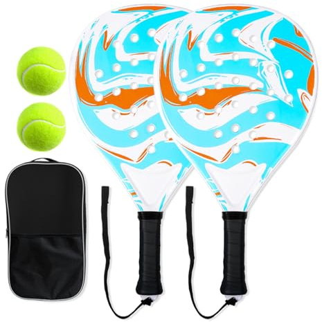 Raqueta de Pickleball - Pala de Fibra de Carbono Ligera Antideslizante Portátil | Set de Raquetas de Pádel - para Adultos, Jóvenes, Mujeres y Hombres para Juegos Deportivos,