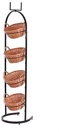 e-wicker24 Présentoir 4 étages, support etagère cusine, support de stockage de pain aux légumes, tour de présentation sur 4 niveaux ,panier de vente,support de présentations et exposition (Large)