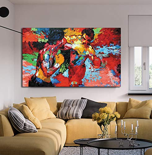 Sky art Modernes Filmposter, Boxen, Sport, bunte Leinwand, HD-Druck, Wandkunst für Esszimmer, Bild, Dekoration, Kunstwerk, fertig zum Aufhängen 32x48