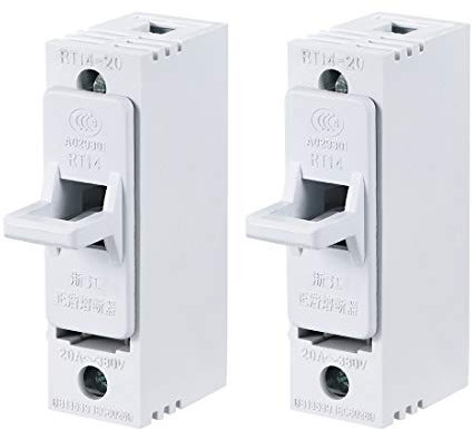 uxcell Lot de 2 porte-fusibles unipolaire AC380 V 20 A RT14 RT18 R015 10 x 38 mm
