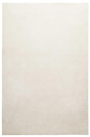 Homie Living | Kurzflor Teppich Super Soft, weich und kuschelig für Wohnzimmer, Schlafzimmer, Flur oder Kinderzimmer | Venice | Beige Creme | (160 x 230 cm)