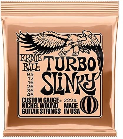 Ernie Ball, Turbo Slinky Nichelwound, Corde per chitarra elettrica, diametro 9,5-46