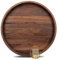 MAGIGO 20 Inches Extra Large Round Black Walnut Wood Ottoman Tray with Handles, Serve Tea, Coffee or Breakfast in Bed, Classic Circular Wooden Decorative Serving Tray