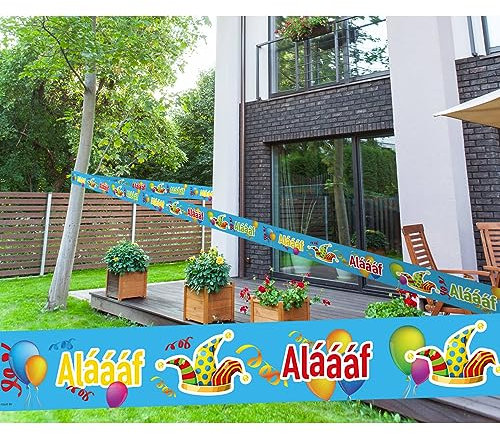 Folat 21813 Absperrband Karneval Alaaf blau-15m, blau