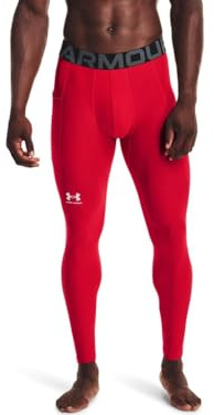 Under Armour Herren HeatGear Armour Leggings Hose, Rot (600)/Weiß, X-Large
