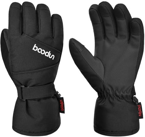 TRIWONDER Kinder Skihandschuhe Winddicht und Warm Fahrradhandschuhe Kalt Wetter Handschuhe Winterhandschuhe für Laufen Skifahren Wandern Radfahren Snowboard (Schwarz, S/M (6-9 Jahre alt))