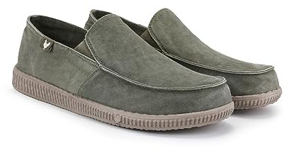 PITAS | WP150 Slip ON Washed | Mocasines de Hombre | Náuticos Casual | Zapatillas de Verano | Zapatos Casuales y Cómodos | Calzado de Walkinpitas | Verde Kaki 44