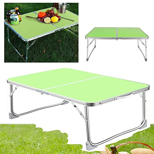 Small Folding Camping Picnic Table 60x40x26cm, Laptop Bed Table Lap Standing Desk for Breakfast Bed Tray, Portable Lightweight Foldable Table for Outdoor, Picnic, Cooking, Beach, Hiking, Fishing