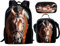 Biyejit Kinder-Schulrucksack-Set mit Lunch-Behälter, Federmäppchen für Jungen und Mädchen, 3-teilig, pferd, Einheitsgröße