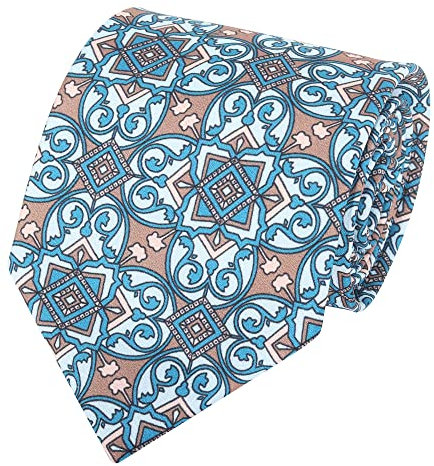 WANYING Herren Vintage Retro 9cm 3.54 Breite Krawatte Schlips Wide Necktie Stilvoll Mode Bunte Krawatte - Gedruckt Symmetrie Pattern Blau