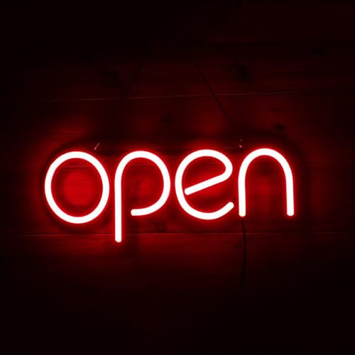 Leucht-Schild, Open LED-Neonschild, 15.7 x 5.9 Zoll, beleuchtetes Schild für Restaurants, Büros, Einzelhandel, Schaufenster, Schaufenster, Schlafzimmer Innengebrauch Wanddekoration