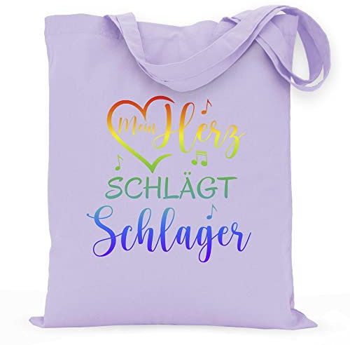 wowshirt Stoffbeutel Jutebeutel Mein Herz Schlägt Schlager LGBT Homosexuell LGBTQ Schwul, Farbe:Lavander