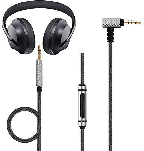 V-MOTA Cable QC35 compatible con Bose QC25 / QC45 / QC35 II / 700 / On-Ear 2 / OE2 / OE2i / Soundlink/SoundTrue, cable de control de micrófono en línea, funciona en iOS/Android 6 pies