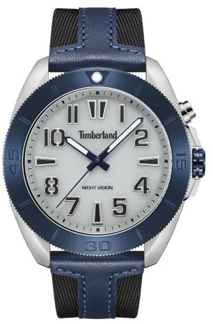 TIMBERLAND OUTLET Timberland TDWGP2201603 Herren-Armbanduhr, analog, mit grauem Zifferblatt, Schwarz, klassisches Armband, Schwarz, Klassisch
