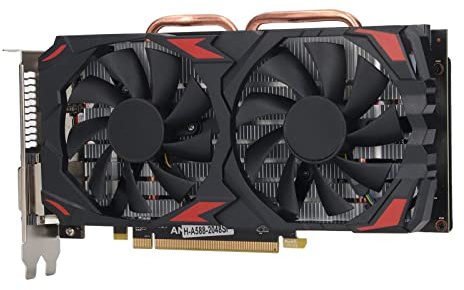 Shanrya Carte Graphique RX 580, Carte Graphique de Jeu Efficace 1284 MHz Fréquence de Base 256BIT pour Ordinateurs de Bureau (580 8G D5)