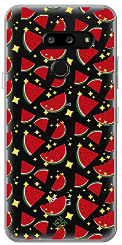 Movilshop Étui pour [LG G8 ThingQ ] Motif authentique [pastèque] en silicone souple transparent Coque de protection en gel pour smartphone.