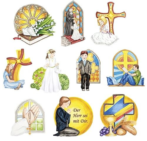 Ideen mit Herz 3-D Motive, ausgestanzt, ca. 7-10 cm, 10 Stück im Beutel | Bilder zum Basteln & Dekorieren | Grußkarten selber machen | Bildmotive für Scrapbooking & DIY-Deko (Jugend & Kirche)