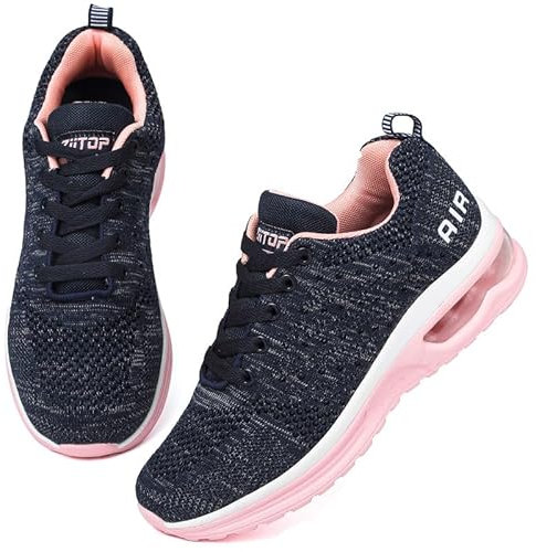 Basket Femme Chaussures de Running Sneakers Femme Basket de Marche à Coussin d'air Respirant Chaussures de Course Légères Chaussures Mode et Sport pour Femmes Fitness Gym Jogging Outdoor Sneakers