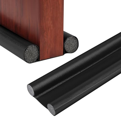 Double Under Door Draught Excluder, Draft Excluder for Doors, Adjustable 96 cm/37.8 inch Door Draft Stopper, Water Proof Snow Proof Window Draught Excluder for Reduce Noise Draught Dust