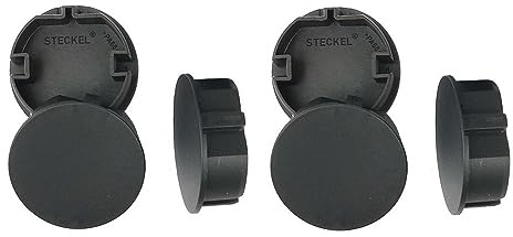 6 Stück STECKEL schwarz 26.B6 Staubschutz Deckel Steckdosendeckel Abdeckung für saubere Schuko-Steckdosen Steckdosenleisten Mehrfachsteckdosen Spritzschutz für Hotel und Firma