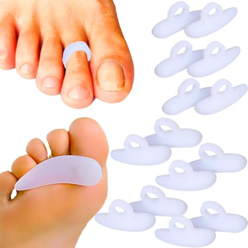 Reppkyh 14 Pieces Gel Hammer Toe Crest Pads for Toe, Soft Silicone Hammer toe Support Crest Cushion for Women & Men, Joint Realign Support Temporary Splint Crooked, Claw