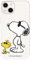 Hülle Kompatibel mit iPhone 15 Offizielle Peanuts Woodstock und Snoopy Posado zum Schutz Ihres Mobiltelefons, Transparente Silikonhülle mit offizieller Snoopy Lizenz