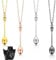YzmrBdqc 4 Pcs Spoon Necklaces Set, Mini Spoon Necklace, Charms Antique Style Tiny Little Scoop Necklace for Women Girl Jewellery Party Gift (Silver, Gold, Rose Gold, Black)