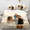 SMchwbc Personalisierte Bettwäsche Mit Eigenem Foto Name, Individuelles Bettwäsche Personalisiert Mit Namen, Personalisierter Bettbezug Mikrofaser Und Kissen Für Familie (135 x 200 cm,1)