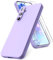 Vansdon Cover Compatibile con Samsung Galaxy A55 5G, 2 Pellicola Protettiva in Vetro Temperato, Gomma Gel di Silicone Liquida Antiurto Custodia - Viola chiaro