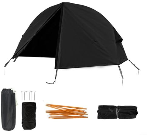 Zoegneer Outdoor-Campingzelt, 2-lagiges Camping-Schlafzelt, leichtes Outdoor-Hochhaus-Zelt (schwarz)