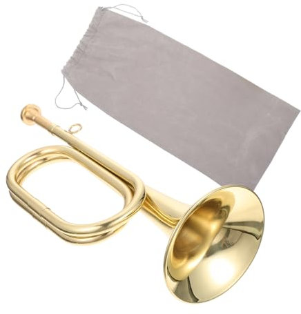 TOYANDONA Messing Bugle Kavallerie Trompete Für Anfänger Leichtes Blechblasinstrument Mit Klarem Klang Für Militärorchester Und Schulband Inklusive Tragetasche Handliches Blasinstrument