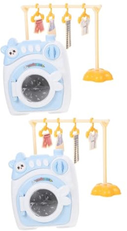 BESTonZON 2 Set Mini Lavatrice Asciugatrice Lavatrice Giocattolo Mini Modello Di Lavatrice Domestica Accessori Per Giochi Di Finzione Mobilia Abs Rosa Puzzle Bambino Apparecchio Elettrico