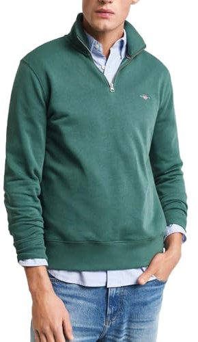 GANT Herren REG Shield Half Zip Sweat Sweatshirt, Woody Green, XXXL