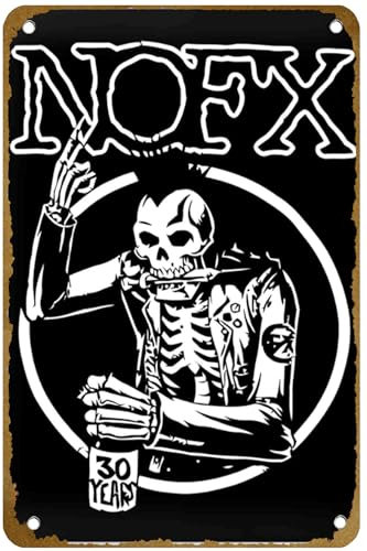 Nofx Punk Band Poster Vintage Metall Blechschild Logo Familie Club Bar Cafe Schlafzimmer Kunst Wanddekoration Geschenk 20,3 x 30,5 cm