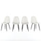 Homy Casa Juego de 4 sillas de comedor de tela de lino con patas de metal negro, sillas laterales escandinavas para cocina, comedor, sala de estar, dormitorio, asiento, blanco, beige