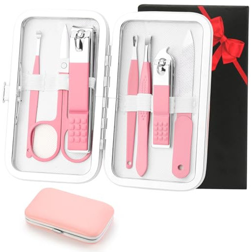 Manicure Set Nail Kits Stainless Steel Nail Clippers Travel Personal Nail Care Tools Manicure Pedicure Nail Grooming Kit Present for Women Girls Gift Ideal for Women Christmas Valentine's Day Birthday